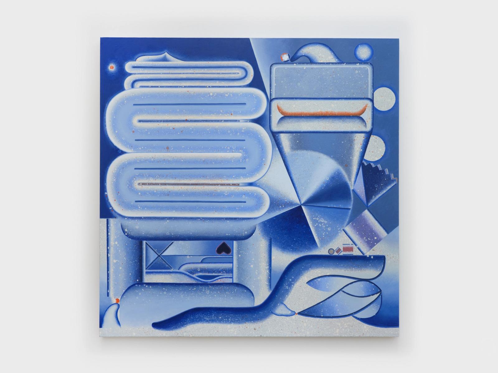 Junghae Park, Frozen Tongue, 2024. Acrylic on linen (mounted on wood panel)
39.3 × 39.3 in. Photo: Charlie Rubin