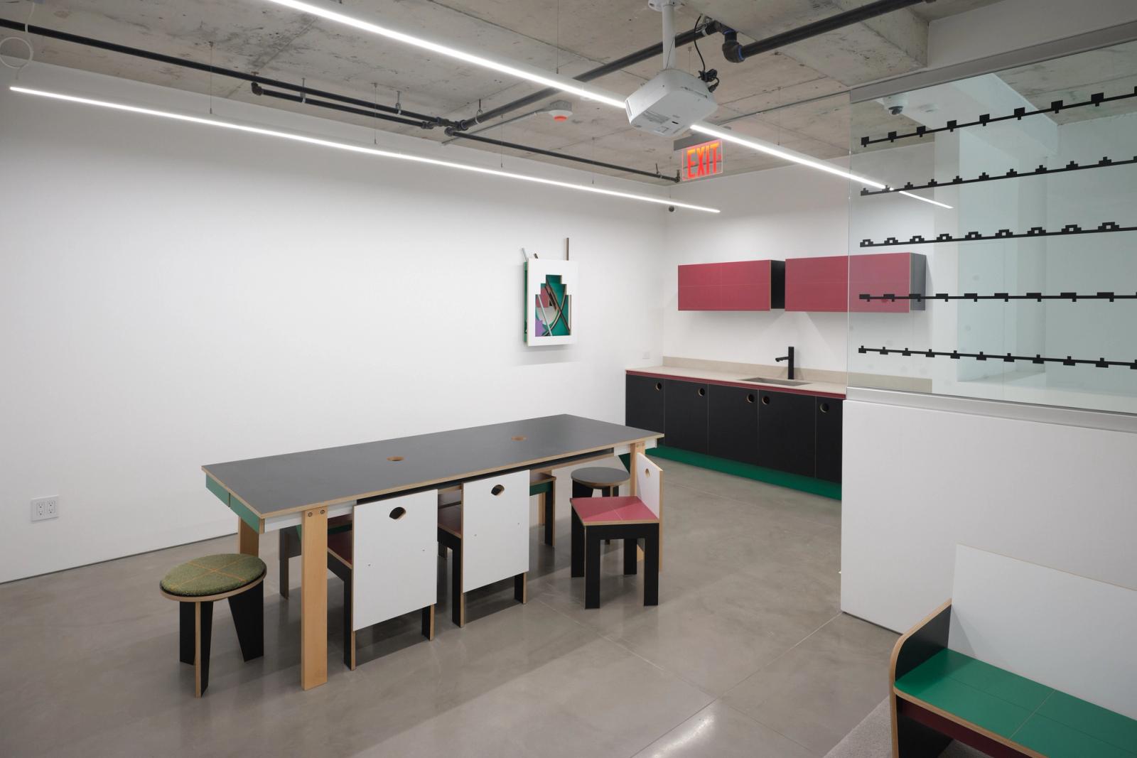 Hong Seung-Hye, Artist’s Architecture, Artist’s Furniture, 2025, Space ZeroOne Mezzanine Lounge, New York (Made in Studio GAGAGUZOOK Seoul, 2025). Courtesy of the artist. Photo: Charlie Rubin.