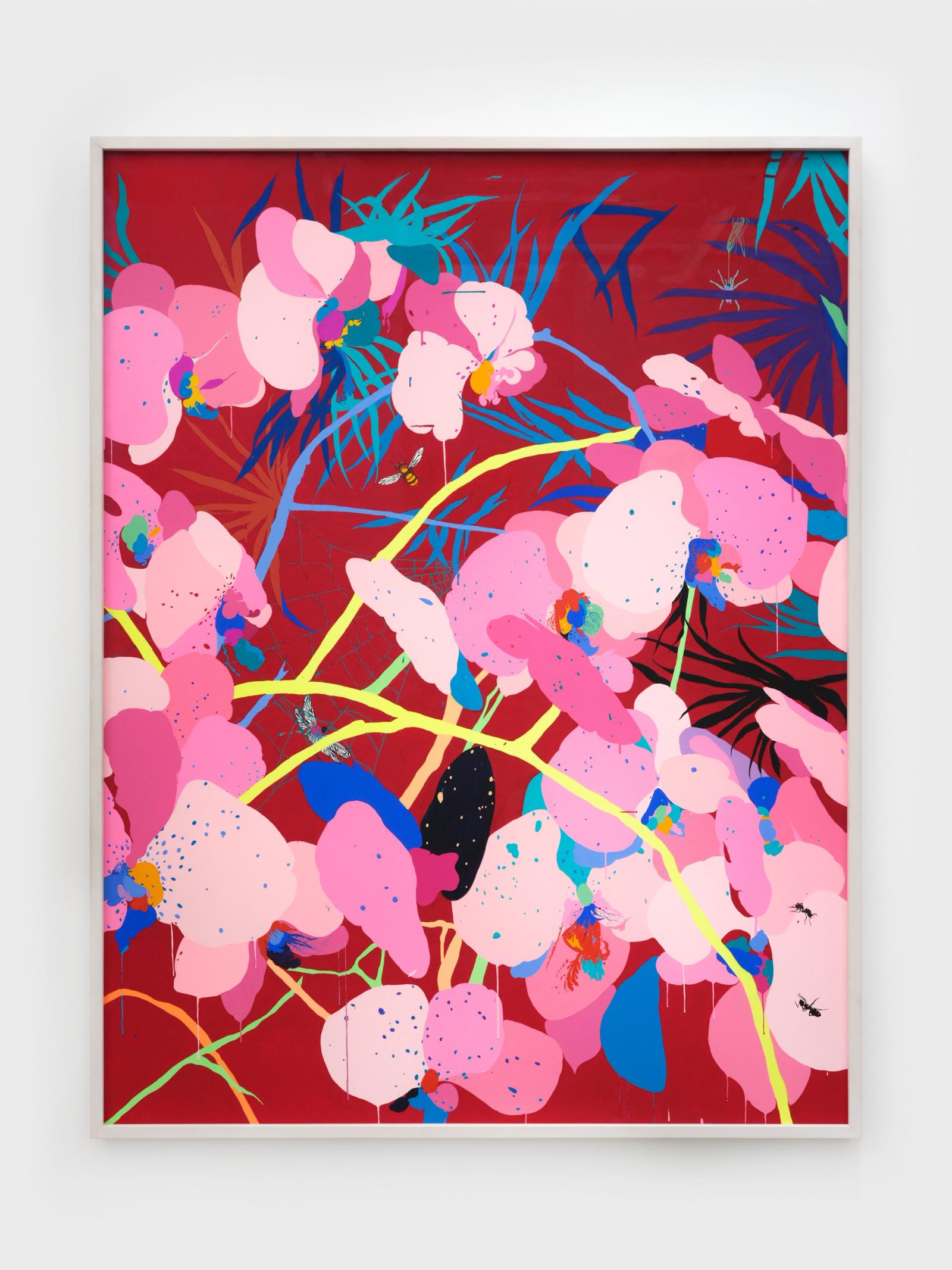 Jihee Kim, Abyss, 2023. Gouache on Arches paper, 63.8 × 51.6 in. Photo: Charlie Rubin